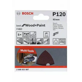 Bosch 2608621688 delta schuurpapier korrel 180, 93 mm, 5 stuks