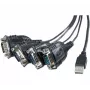 Exertis Connect USB-naar-serieel adapterkabel, USB-A stekker naar DB-9 stekker, 1,3 m, duimschroeven, zwart 040344