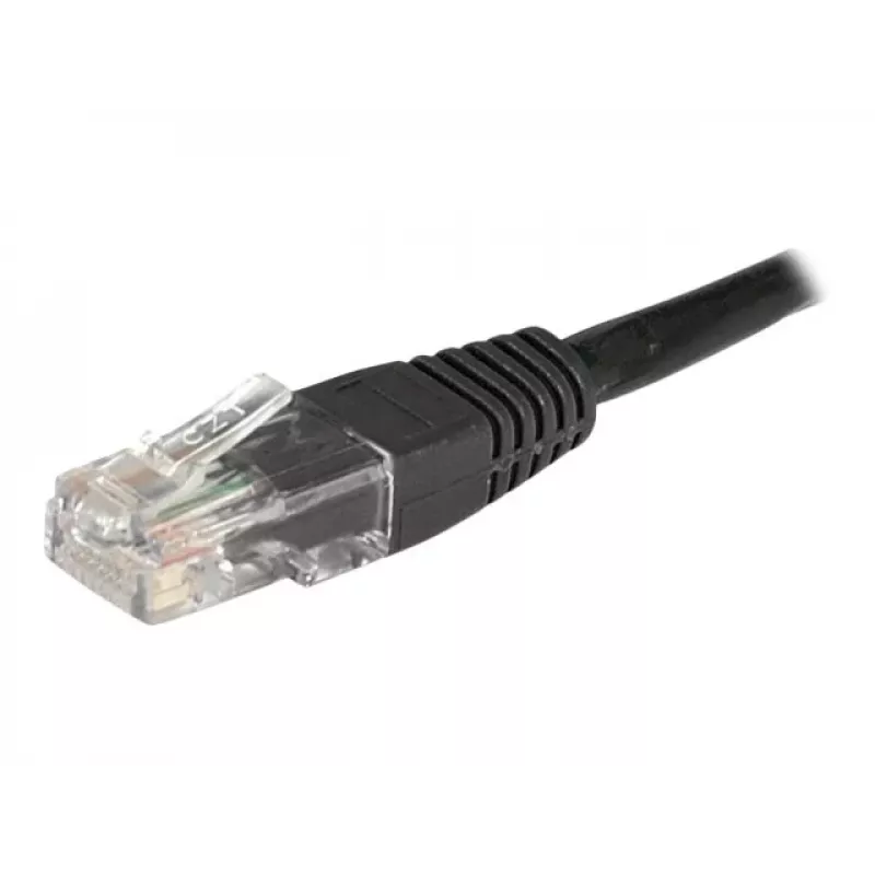 EXERTIS CONNECT Cat6 U/UTP-patchkabel, 1 m, zwart, RJ45, rastnasbescherming 246772