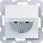Hager WAS1110WM SCHUKO-stopcontact met zelfsluitend klepdeksel, IP44, polarwit
