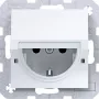 HAGER WAS1212WG Witty SCHUKO-stopcontact met klepdeksel, inbouw, polarwit