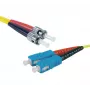 Exertis Connect ST/UPC naar SC/UPC singlemode duplex glasvezel patchkabel, 2m, OS2, LSZH, geel 392882