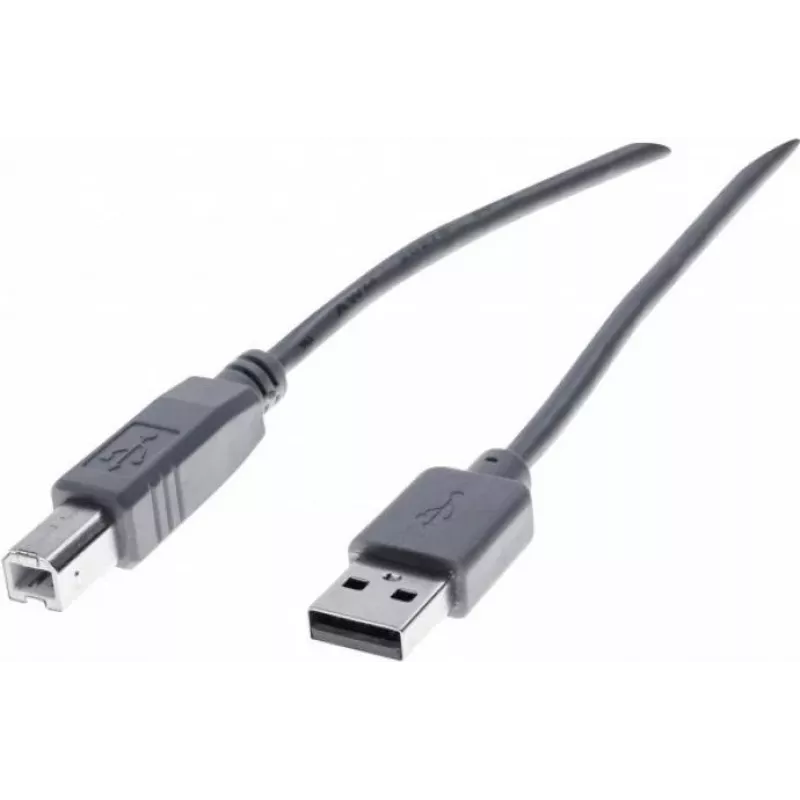 Exertis Connect 532408 USB 2.0-kabel, USB-A naar USB-B, 1,8 m, grijs