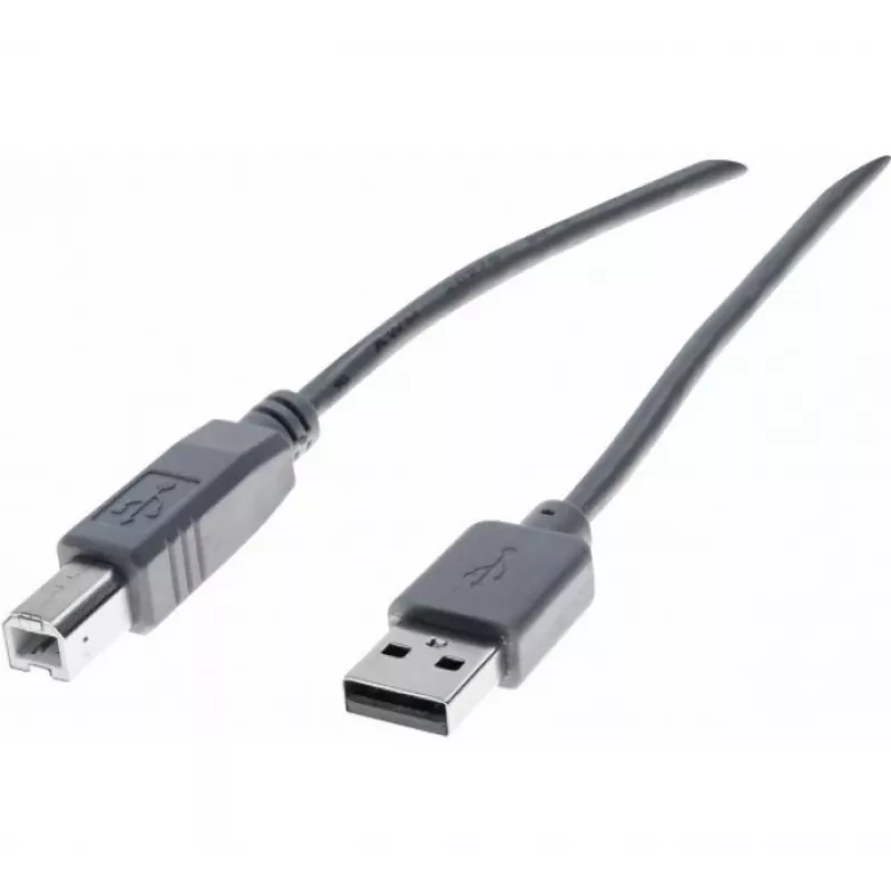 Exertis Connect 532408 USB 2.0-kabel, USB-A naar USB-B, 1,8 m, grijs