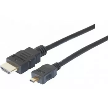 EXERTIS CONNECT Micro HDMI-kabel High Speed met Ethernet, verguld, HDMI Type-A naar Micro HDMI Type-D, 1,0 m 128490