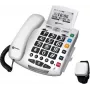 Geemarc Pack SERENTIES bedrade seniorentelefoon met valdetectie-pendant, verlicht display, wit