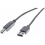 Exertis Connect USB 2.0 Type-A stekker naar Type-B stekker kabel, 3 m, grijs 532409