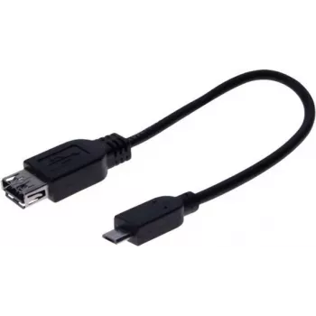 EXERTIS CONNECT Micro USB OTG-adapterkabel, USB-A bus naar Micro-B stekker, 0,15 m, zwart 532416