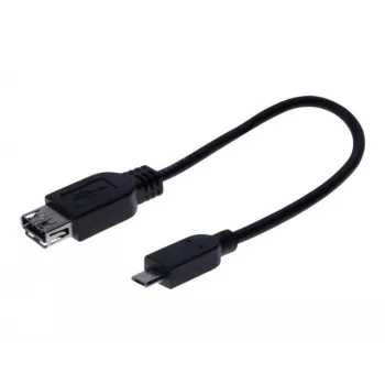 EXERTIS CONNECT Micro USB OTG-adapterkabel, USB-A bus naar Micro-B stekker, 0,15 m, zwart 532416