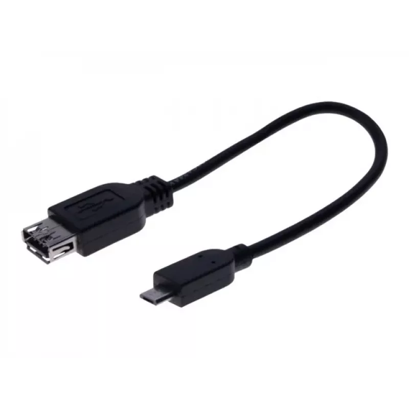 EXERTIS CONNECT Micro USB OTG-adapterkabel, USB-A bus naar Micro-B stekker, 0,15 m, zwart 532416