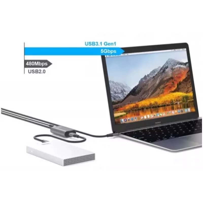 Exertis Connect actieve USB-C-verlengkabel 5m USB 3.1 Gen 1 5Gbps 60W PD 149255