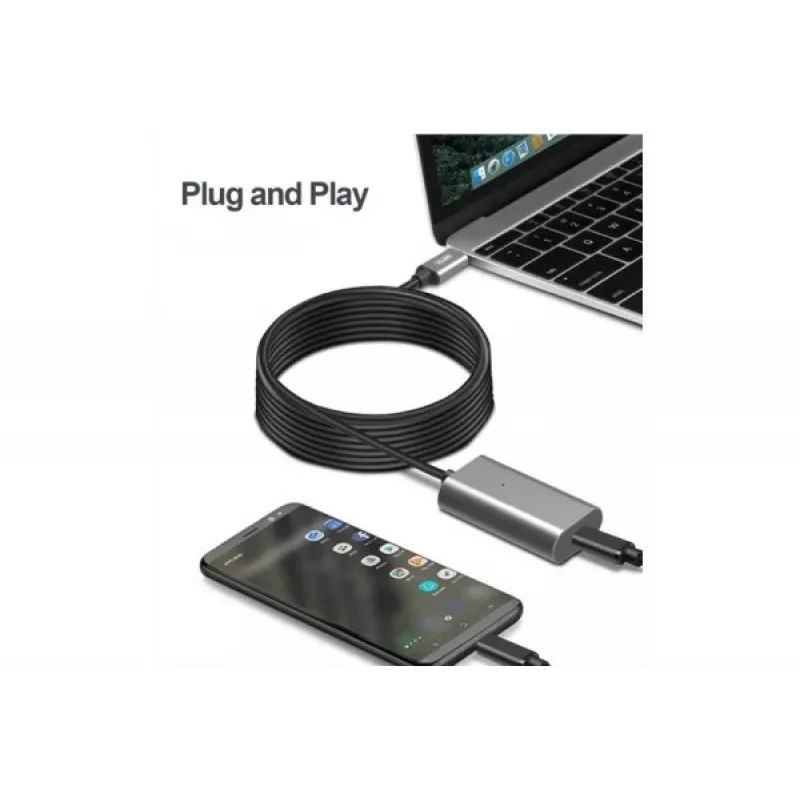 Exertis Connect actieve USB-C-verlengkabel 5m USB 3.1 Gen 1 5Gbps 60W PD 149255