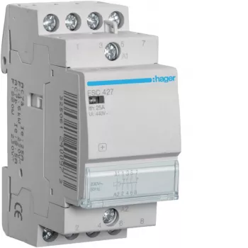 HAGER ESC427 modulaire magneetschakelaar 25A 2NO+2NC 230V AC