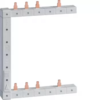 HAGER KCF563L verticale linker fasenrail, 2-rijig, 2-polig, 63 A, 12 modules, pen-type