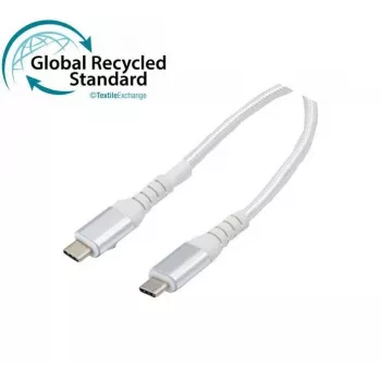 Exertis Connect USB 3.2 Gen 2-kabel, 100W, USB-C naar USB-C, GRS, wit, 1,0m (532558)