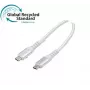 Exertis Connect USB 3.2 Gen 2-kabel, 100W, USB-C naar USB-C, GRS, wit, 1,0m (532558)
