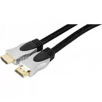 EXERTIS CONNECT high-speed HDMI-kabel met Ethernet, verguld, gevlochten, 1,5 m, zwart 127899
