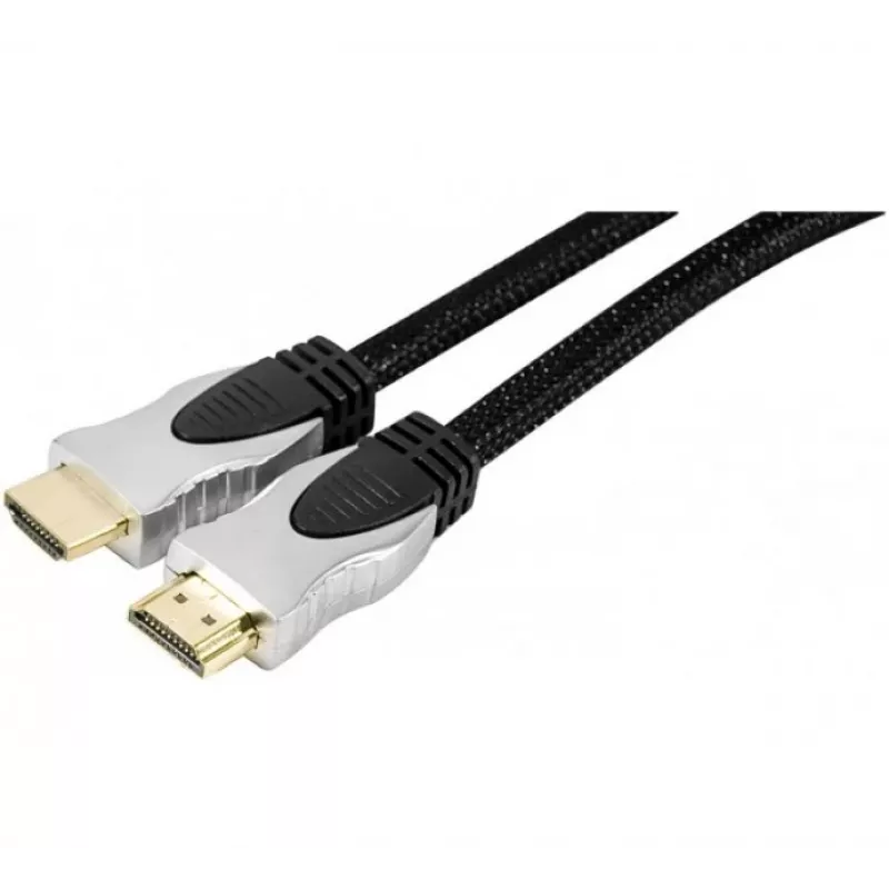 EXERTIS CONNECT high-speed HDMI-kabel met Ethernet, verguld, gevlochten, 1,5 m, zwart 127899