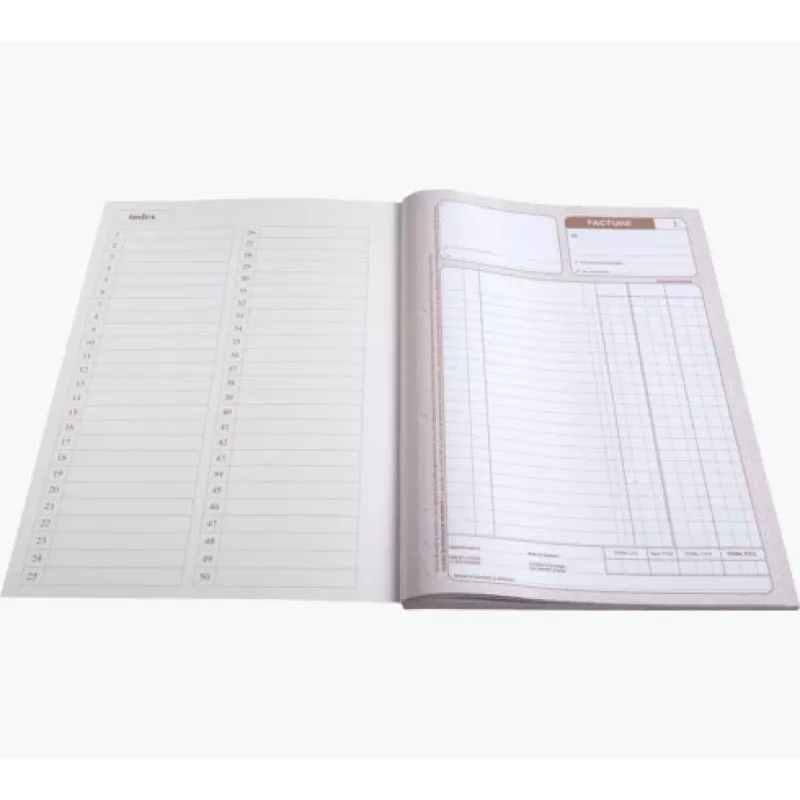 Le Dauphin 1232D A4 doorschrijfblok voor facturen, 2-voudig, 50 sets, wit/geel