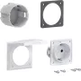 HAGER ZY02SD schuko-stopcontactmontagepakket voor flensmontage, 1-voudig, 250 V, 16 A, wit