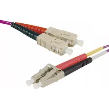 EXERTIS CONNECT 10m LC/UPC naar LC/UPC OM4 multimode duplex glasvezel-patchkabel, LSZH, erika violet 392786