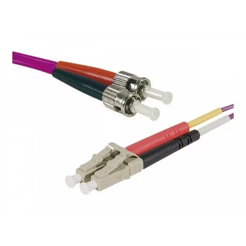 EXERTIS CONNECT Eco OM4 glasvezel-patchkabel LC duplex naar ST duplex, 50/125 µm, erika-violet, 1,0 m, UPC Polish 392791