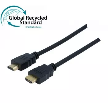 Exertis Connect HDMI 2.0 High-Speed-kabel, 4K, HDMI type A stekker naar HDMI type A stekker, verguld, zwart, 1,0 m (127980)