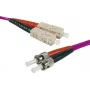 EXERTIS CONNECT OM4 glasvezel-patchkabel, 50/125 µm, 2x ST naar SC Duplex, erika-violet, 1 m, UPC 392821