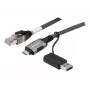 Dexlan USB Gigabit Ethernet-netwerkkabel, USB C/A naar RJ45, 2,0 m (310702)
