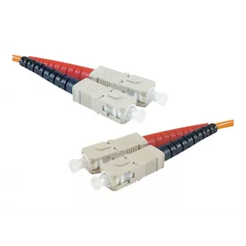 EXERTIS CONNECT LWL-patchkabel Eco, 50/125 µm, OM2-vezel, SC duplex stekker/stekker, oranje, 10,0 m UPC polish 392696