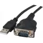 Exertis Connect 040341 USB Type-A naar DB-9 RS-232 seriële adapterkabel, 1 m, zwart