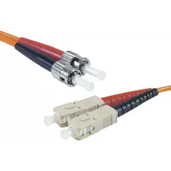 EXERTIS CONNECT ST/UPC naar SC/UPC multimode duplex glasvezel-patchkabel, OM2 50/125µm, LSZH, oranje, 2m 392702