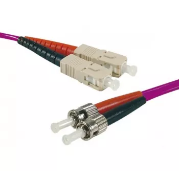 EXERTIS CONNECT OM4 glasvezel patchkabel, 50/125 µm, 2x ST naar SC duplex, Erika-violet, 10 m 392826