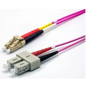 EKIVALAN OM4 duplex glasvezel-patchkabel LC/SC, 50/125 µm, erikaviolet, 5 m COZOM4DCLC2SE0050A