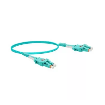 EXERTIS CONNECT Uniboot LWL-patchkabel, 50/125 µm, OM3, LC Duplex/LC Duplex, UPC, Aqua, 1,0 m (392941)