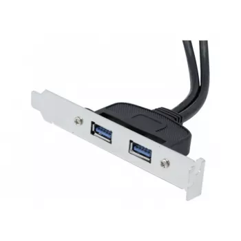 Exertis Connect USB 2.0 verlengkabel, USB-A stekker naar USB-A bus, 0,25 m, zwart 146697
