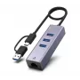 Exertis Connect USB 3.1 Gigabit Ethernet netwerkadapter met USB-hub en Type-C-converter (310763)