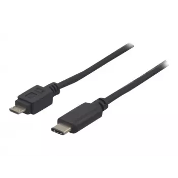 EXERTIS CONNECT USB 2.0 kabel, USB Type-C naar Micro-B, zwart, 1,0 m 150301