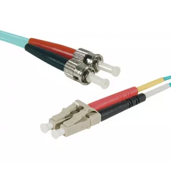 EXERTIS CONNECT Glasvezel-patchkabel Eco, 50/125 µm, OM3-vezel, LC Duplex naar ST Duplex, Aqua, 3,0 m, UPC Polish 392733