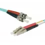 EXERTIS CONNECT Glasvezel-patchkabel Eco, 50/125 µm, OM3-vezel, LC Duplex naar ST Duplex, Aqua, 3,0 m, UPC Polish 392733