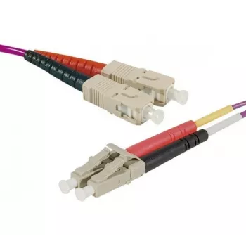 Exertis Connect LC/UPC naar LC/UPC OM4 Multimode Duplex Uniboot-patchkabel, 1m, erika violet, LSZH 392951