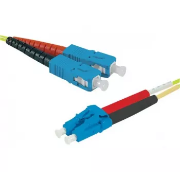 EXERTIS CONNECT Glasvezel-patchkabel Eco OS2 SC Duplex naar LC Duplex 3m Geel 392863