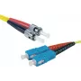 Exertis Connect ST/UPC naar SC/UPC Single-Mode Duplex OS2 Glasvezel-patchkabel, 3m, Geel 392883