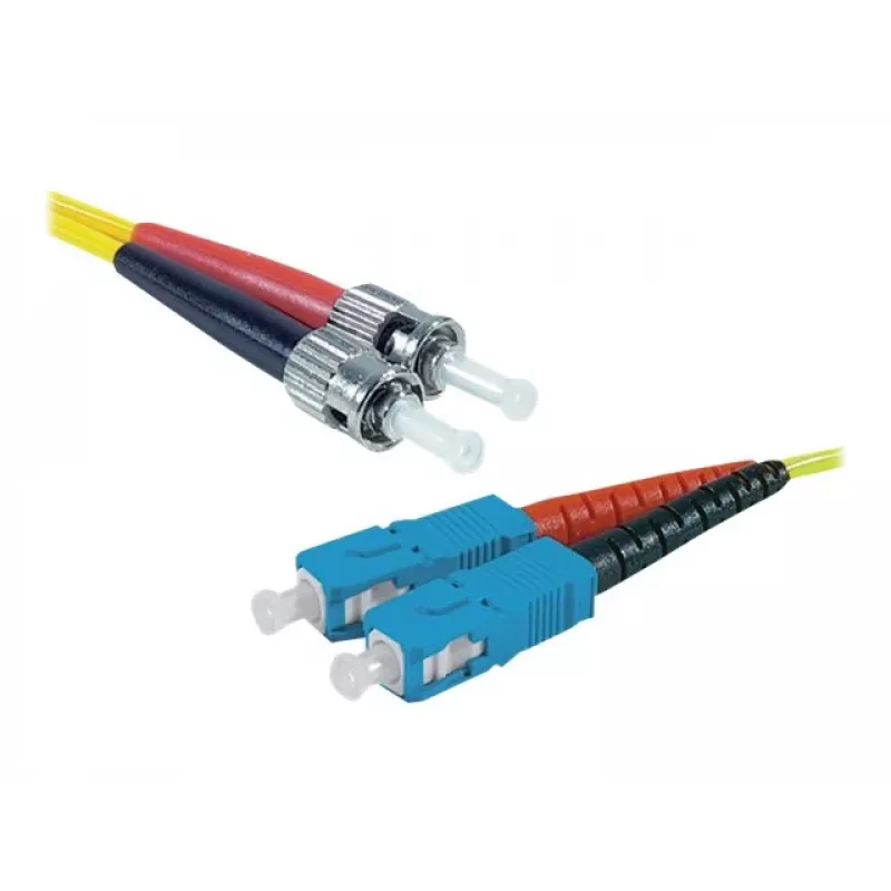 Exertis Connect ST/UPC naar SC/UPC Single-Mode Duplex OS2 Glasvezel-patchkabel, 3m, Geel 392883