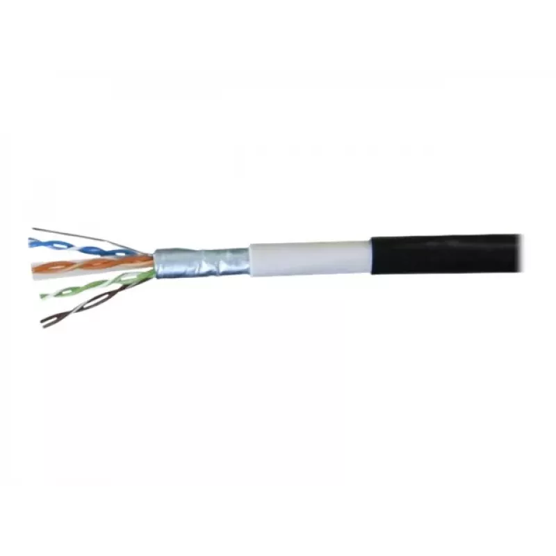 EXERTIS CONNECT Cat6 F/UTP waterdichte outdoor-patchkabel, 2m, zwart 845040
