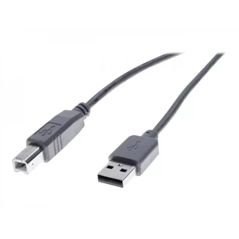 Exertis Connect USB 2.0 kabel USB-A stekker naar USB-B stekker 1,0m grijs 532407