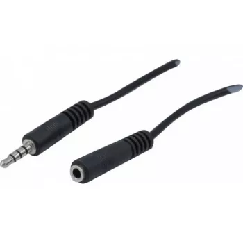 EXERTIS CONNECT 3,5mm stereo-audio-verlengkabel, stekker naar bus, 2m, zwart 721133