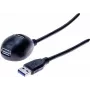 Exertis Connect USB-cradle verlengkabel, USB-A stekker naar USB-A bus, 1,5 m, zwart 532533