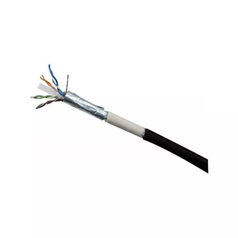 EXERTIS CONNECT Cat.6 F/UTP waterdichte outdoor-patchkabel, 30 m, zwart 845048