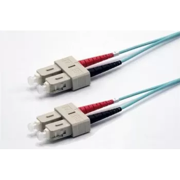 Ekivalan OM3 duplex glasvezel patchkabel SC/SC, 50/125 µm, aqua, 2,0 m COZOM3DCDC2SA0020A